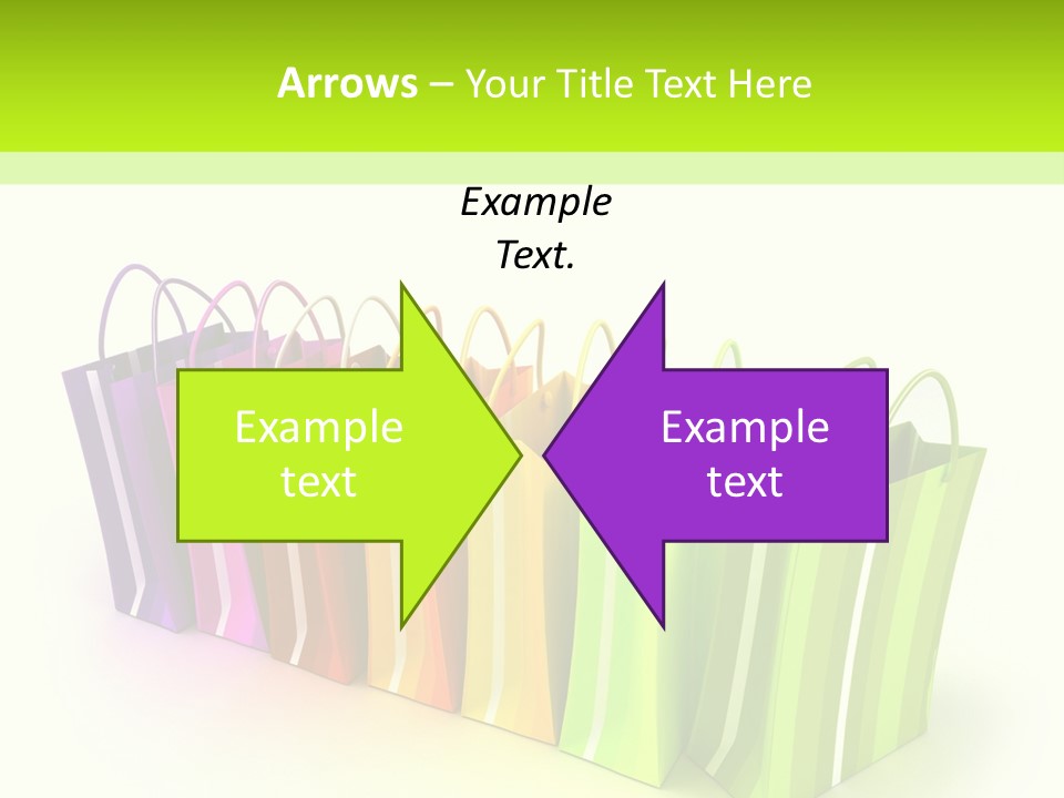 3D Rendering Of High Quality Looking Colorful Stripped Shopping Bags Against A White Background PowerPoint Template