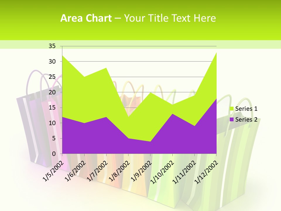 3D Rendering Of High Quality Looking Colorful Stripped Shopping Bags Against A White Background PowerPoint Template
