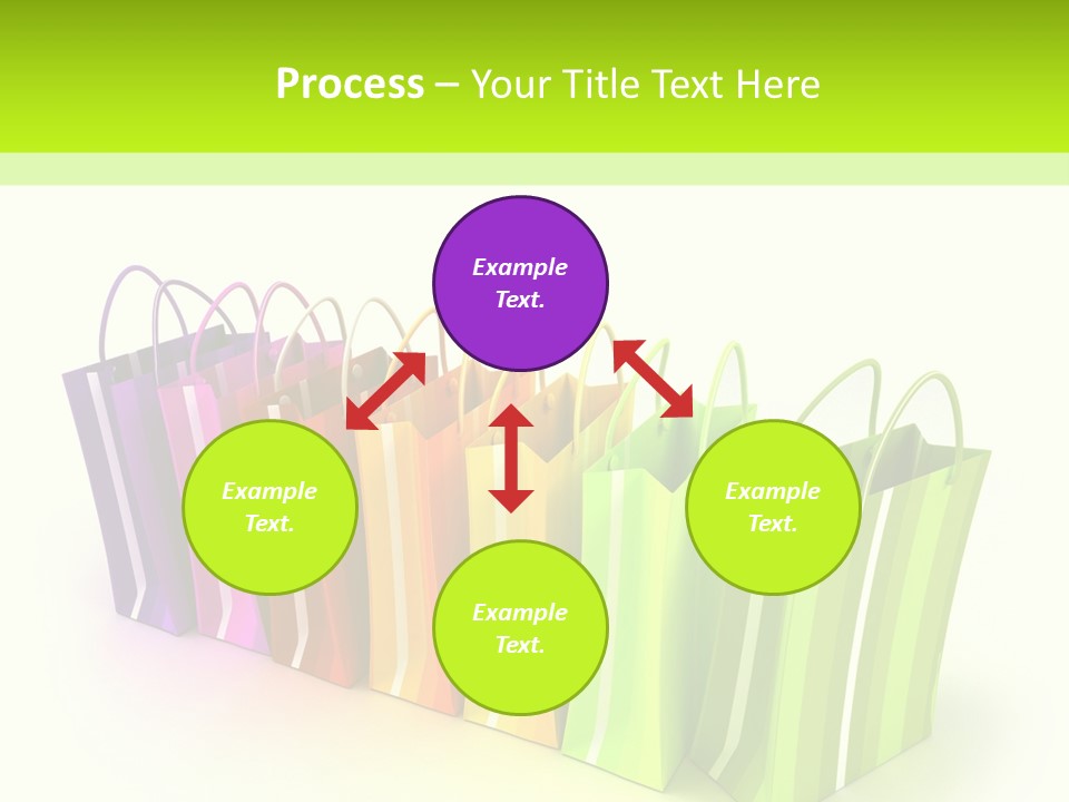 3D Rendering Of High Quality Looking Colorful Stripped Shopping Bags Against A White Background PowerPoint Template