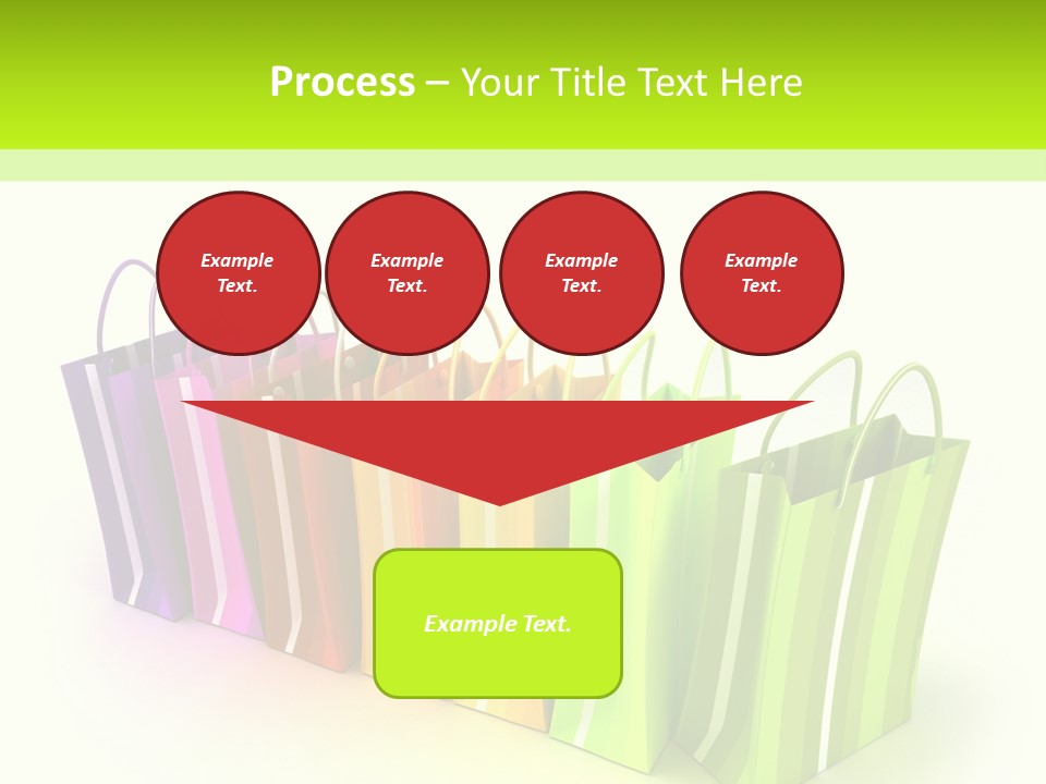 3D Rendering Of High Quality Looking Colorful Stripped Shopping Bags Against A White Background PowerPoint Template