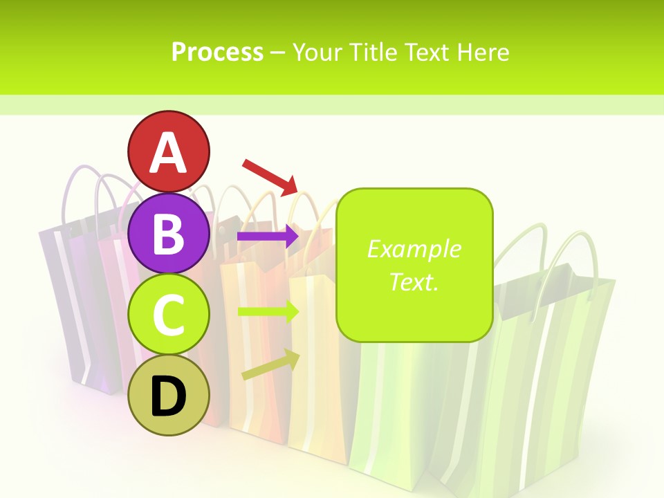 3D Rendering Of High Quality Looking Colorful Stripped Shopping Bags Against A White Background PowerPoint Template