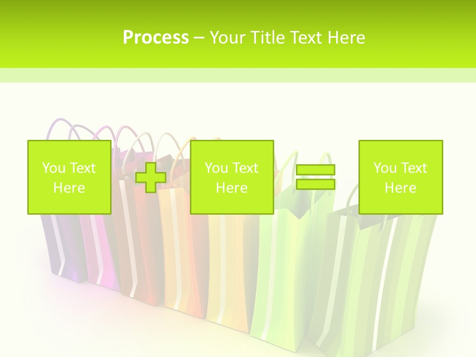 3D Rendering Of High Quality Looking Colorful Stripped Shopping Bags Against A White Background PowerPoint Template