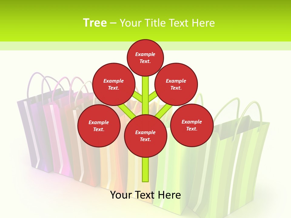 3D Rendering Of High Quality Looking Colorful Stripped Shopping Bags Against A White Background PowerPoint Template