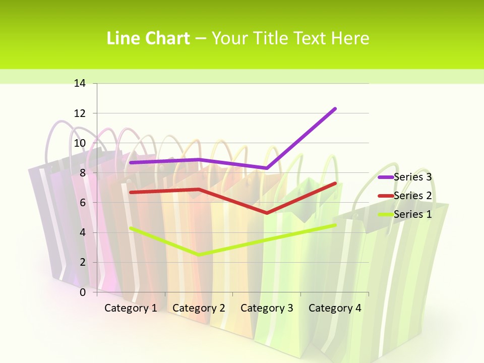 3D Rendering Of High Quality Looking Colorful Stripped Shopping Bags Against A White Background PowerPoint Template