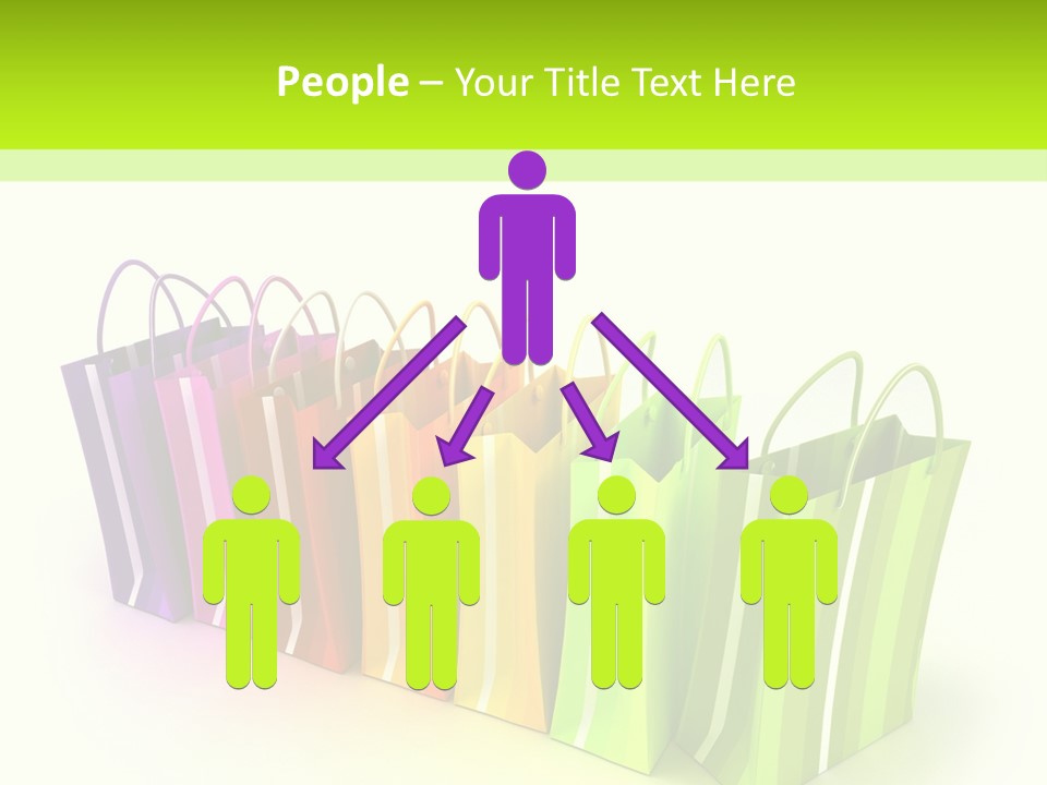 3D Rendering Of High Quality Looking Colorful Stripped Shopping Bags Against A White Background PowerPoint Template