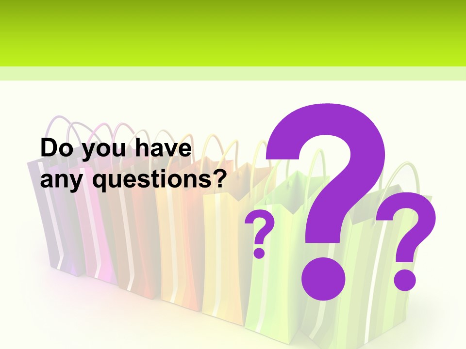 3D Rendering Of High Quality Looking Colorful Stripped Shopping Bags Against A White Background PowerPoint Template