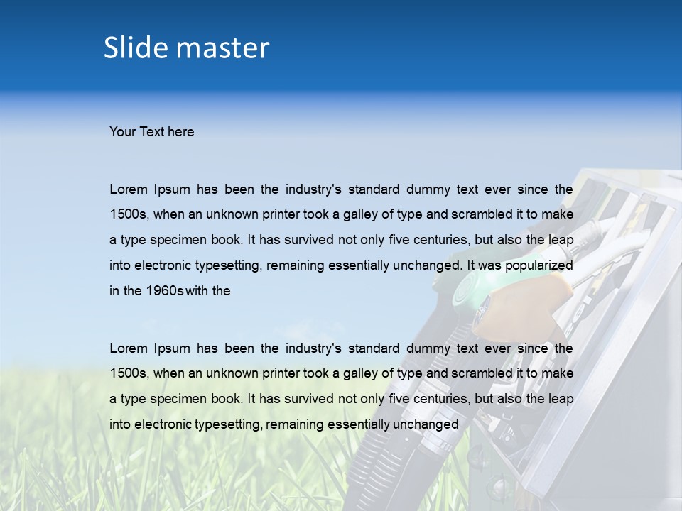 A Gas Pump In The Grass With A Blue Sky In The Background PowerPoint Template