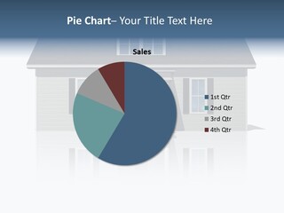 Front View Of A Plain House On A Bright, Reflective Surface. PowerPoint Template