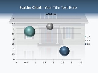 Front View Of A Plain House On A Bright, Reflective Surface. PowerPoint Template