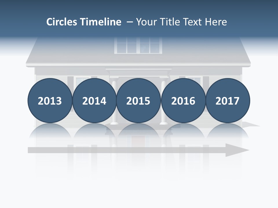 Front View Of A Plain House On A Bright, Reflective Surface. PowerPoint Template