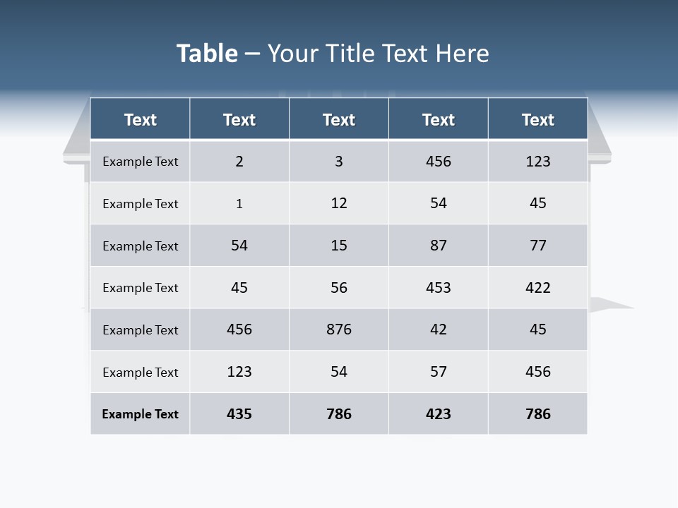 Front View Of A Plain House On A Bright, Reflective Surface. PowerPoint Template