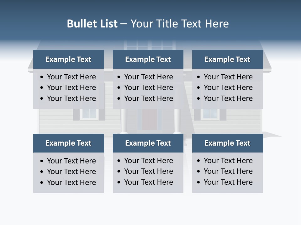 Front View Of A Plain House On A Bright, Reflective Surface. PowerPoint Template