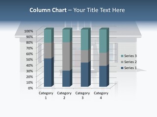 Front View Of A Plain House On A Bright, Reflective Surface. PowerPoint Template