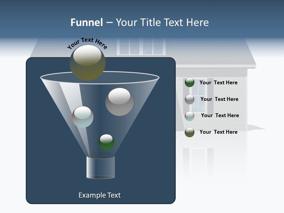 Front View Of A Plain House On A Bright, Reflective Surface. PowerPoint Template