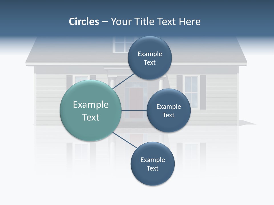 Front View Of A Plain House On A Bright, Reflective Surface. PowerPoint Template