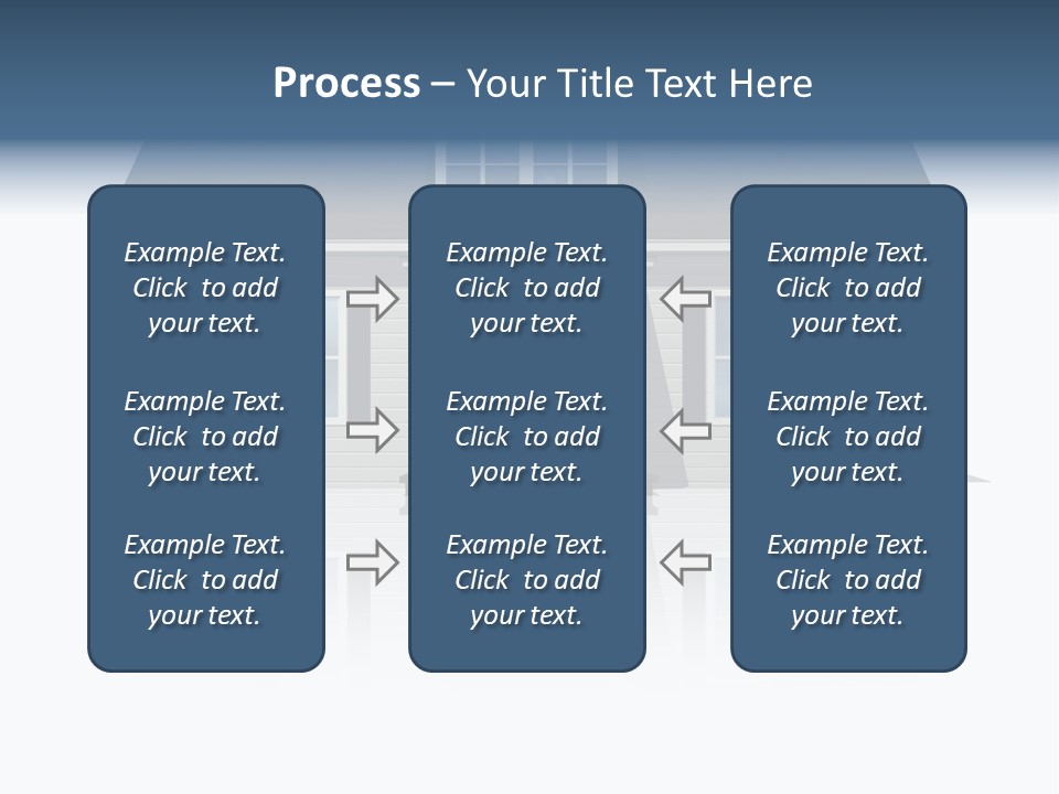 Front View Of A Plain House On A Bright, Reflective Surface. PowerPoint Template