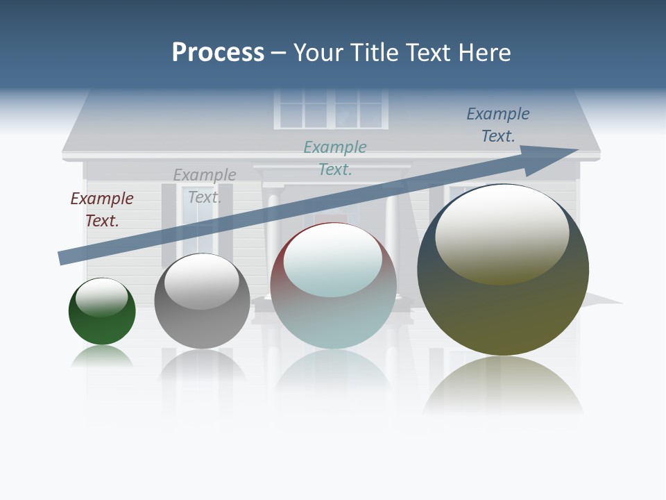 Front View Of A Plain House On A Bright, Reflective Surface. PowerPoint Template