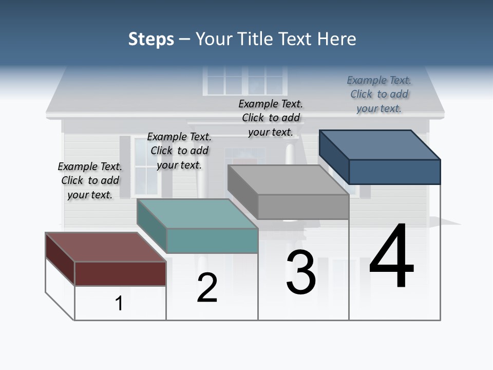 Front View Of A Plain House On A Bright, Reflective Surface. PowerPoint Template