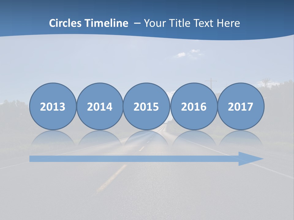 Empty Road In A Country Side Against Bright Sun. Visible Lens Flare. PowerPoint Template