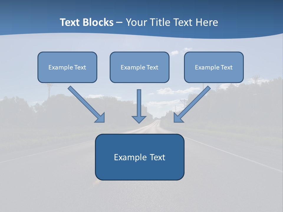 Empty Road In A Country Side Against Bright Sun. Visible Lens Flare. PowerPoint Template