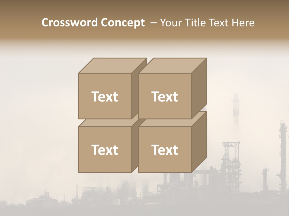 Oil Refinery In The Middle Of Fog, Clouds And Pollution PowerPoint Template