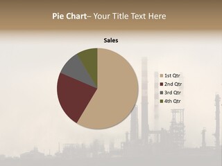 Oil Refinery In The Middle Of Fog, Clouds And Pollution PowerPoint Template