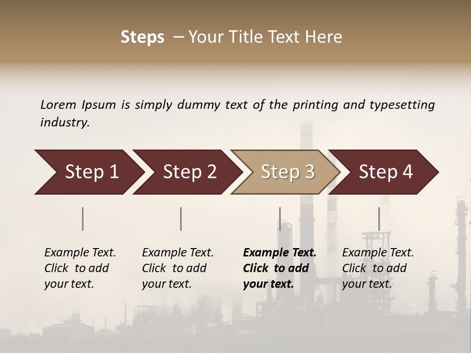 Oil Refinery In The Middle Of Fog, Clouds And Pollution PowerPoint Template