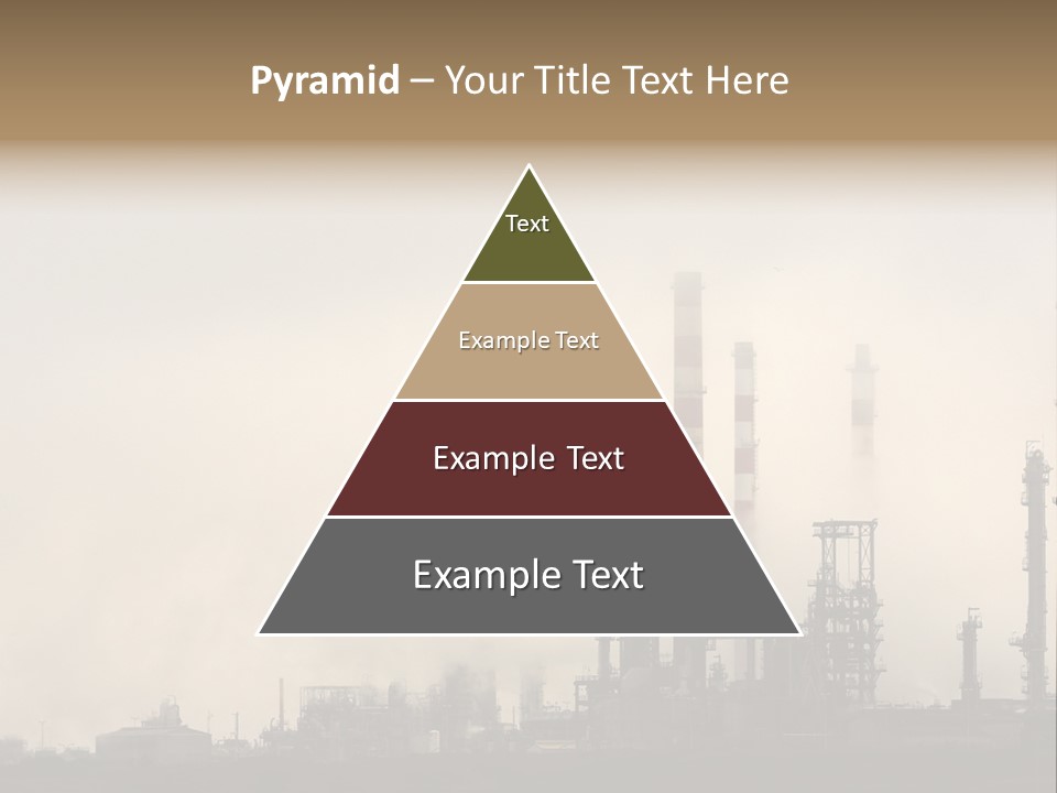 Oil Refinery In The Middle Of Fog, Clouds And Pollution PowerPoint Template