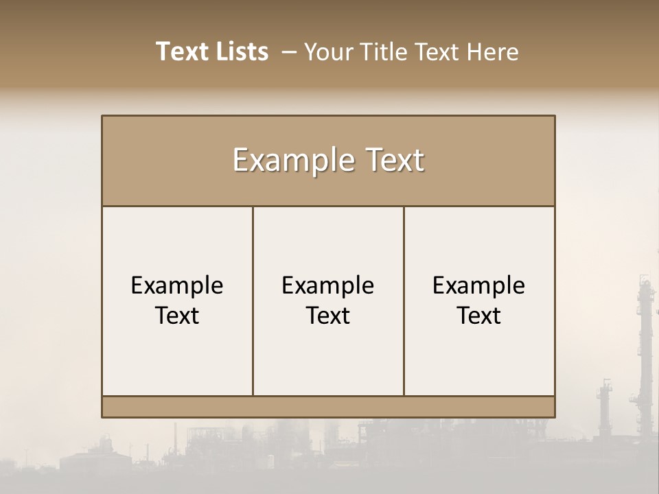 Oil Refinery In The Middle Of Fog, Clouds And Pollution PowerPoint Template