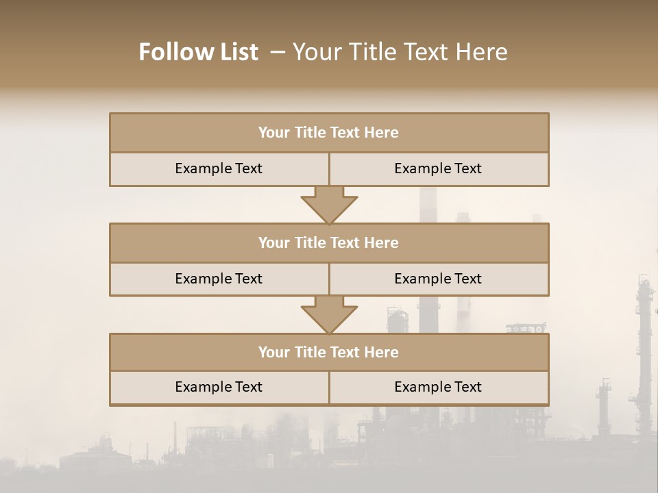 Oil Refinery In The Middle Of Fog, Clouds And Pollution PowerPoint Template