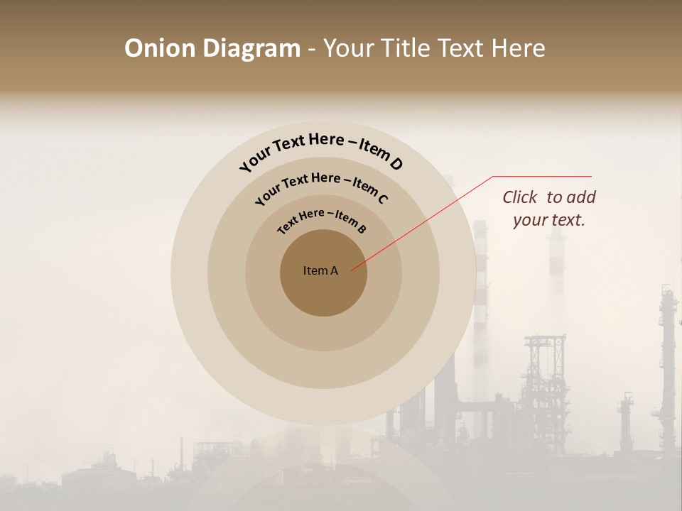 Oil Refinery In The Middle Of Fog, Clouds And Pollution PowerPoint Template