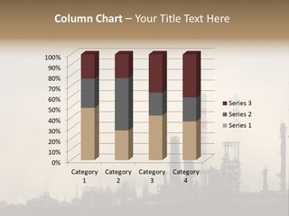 Oil Refinery In The Middle Of Fog, Clouds And Pollution PowerPoint Template