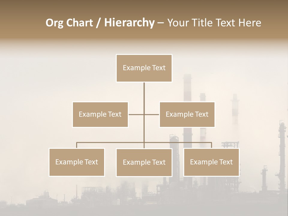Oil Refinery In The Middle Of Fog, Clouds And Pollution PowerPoint Template