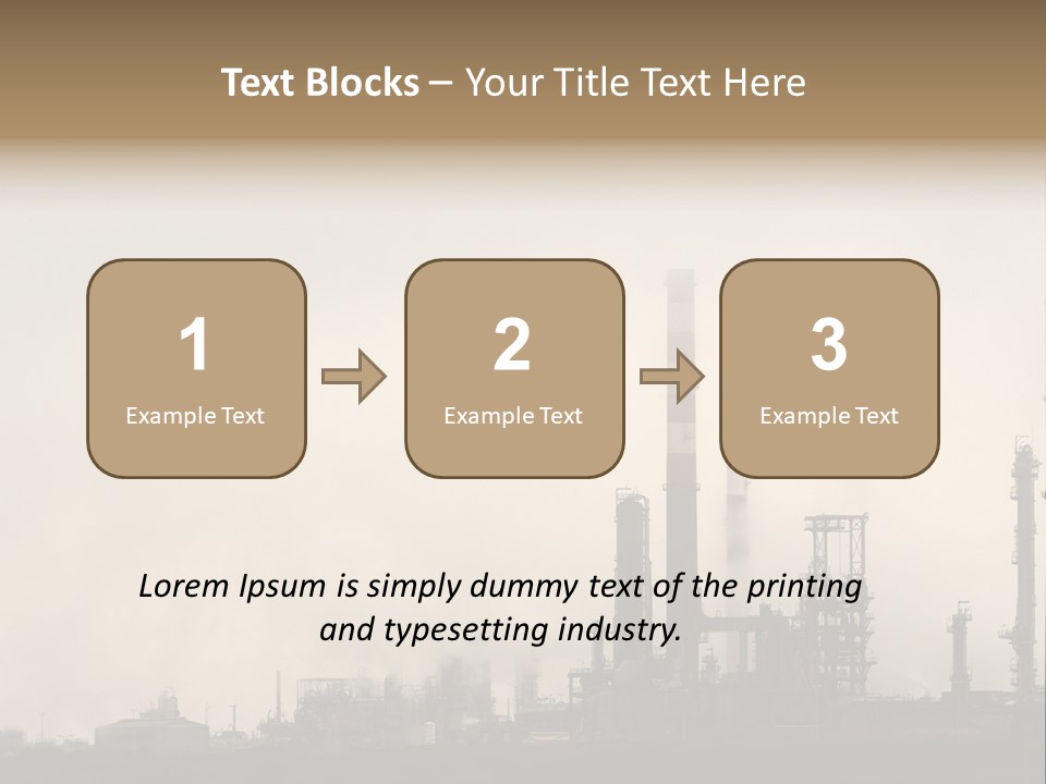 Oil Refinery In The Middle Of Fog, Clouds And Pollution PowerPoint Template