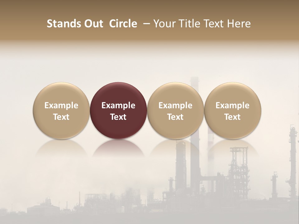 Oil Refinery In The Middle Of Fog, Clouds And Pollution PowerPoint Template