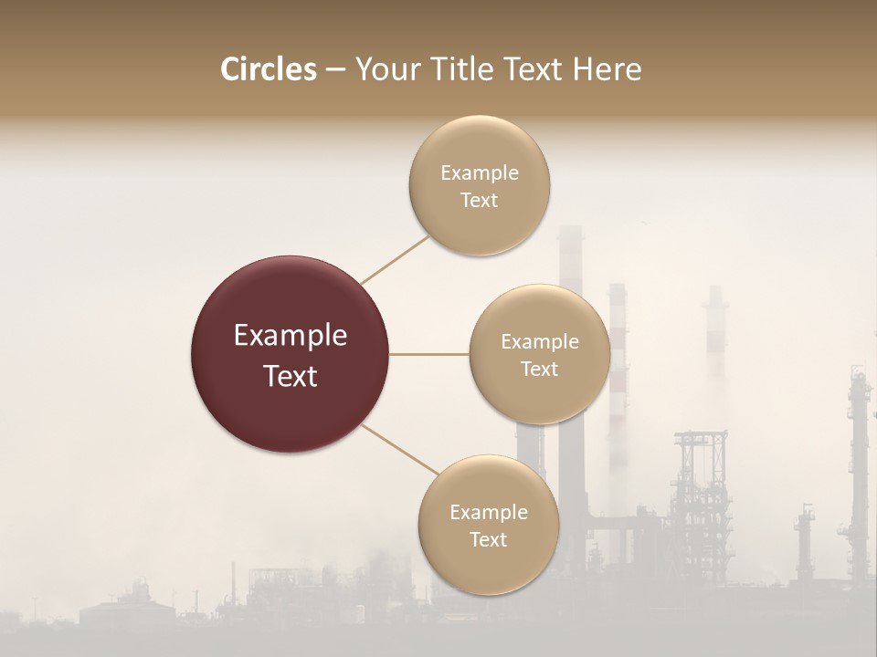 Oil Refinery In The Middle Of Fog, Clouds And Pollution PowerPoint Template