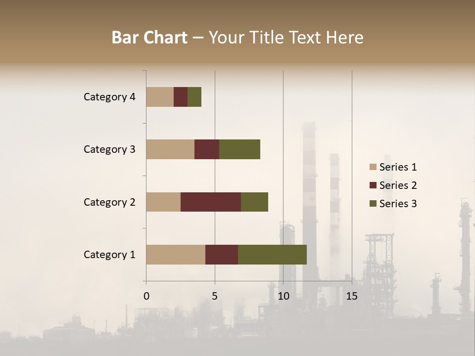 Oil Refinery In The Middle Of Fog, Clouds And Pollution PowerPoint Template