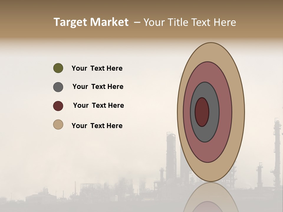Oil Refinery In The Middle Of Fog, Clouds And Pollution PowerPoint Template