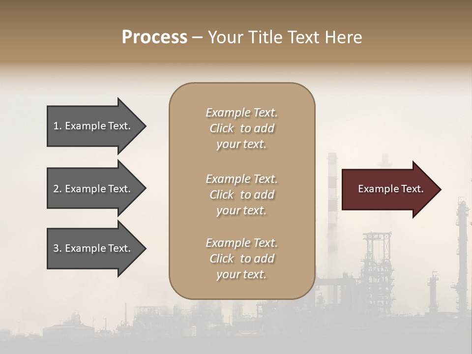 Oil Refinery In The Middle Of Fog, Clouds And Pollution PowerPoint Template