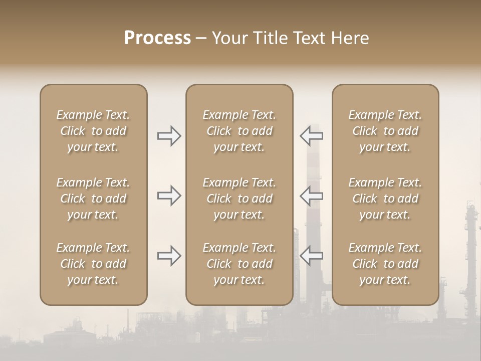 Oil Refinery In The Middle Of Fog, Clouds And Pollution PowerPoint Template