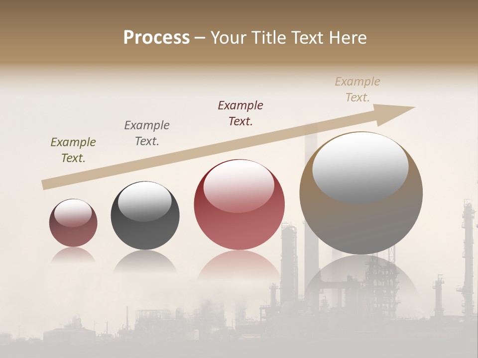 Oil Refinery In The Middle Of Fog, Clouds And Pollution PowerPoint Template