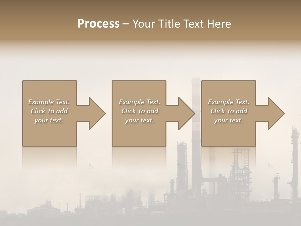 Oil Refinery In The Middle Of Fog, Clouds And Pollution PowerPoint Template