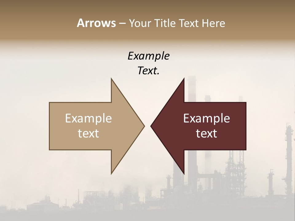 Oil Refinery In The Middle Of Fog, Clouds And Pollution PowerPoint Template