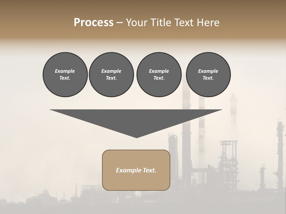 Oil Refinery In The Middle Of Fog, Clouds And Pollution PowerPoint Template