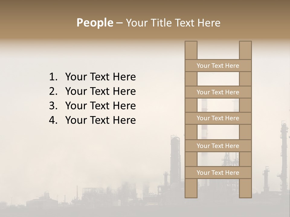Oil Refinery In The Middle Of Fog, Clouds And Pollution PowerPoint Template