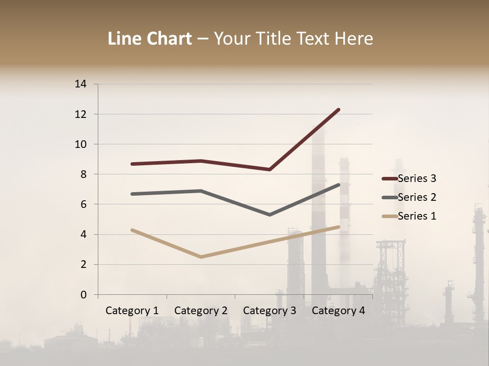 Oil Refinery In The Middle Of Fog, Clouds And Pollution PowerPoint Template