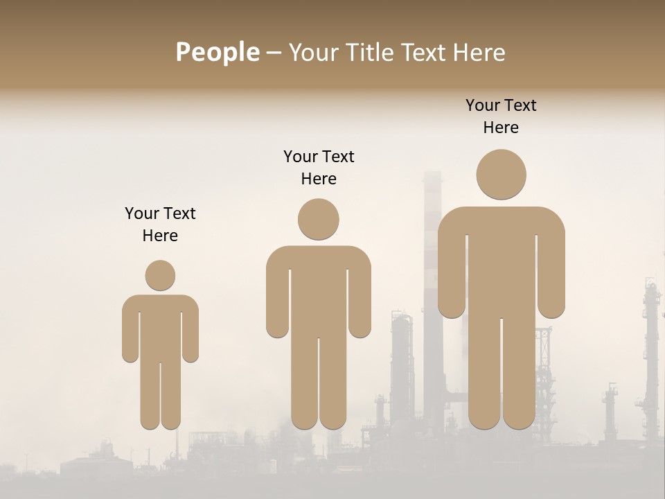 Oil Refinery In The Middle Of Fog, Clouds And Pollution PowerPoint Template