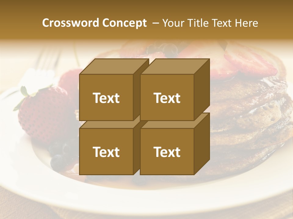 Stack Of Buckwheat Pancakes With Fresh Berries And Maple Syrup PowerPoint Template