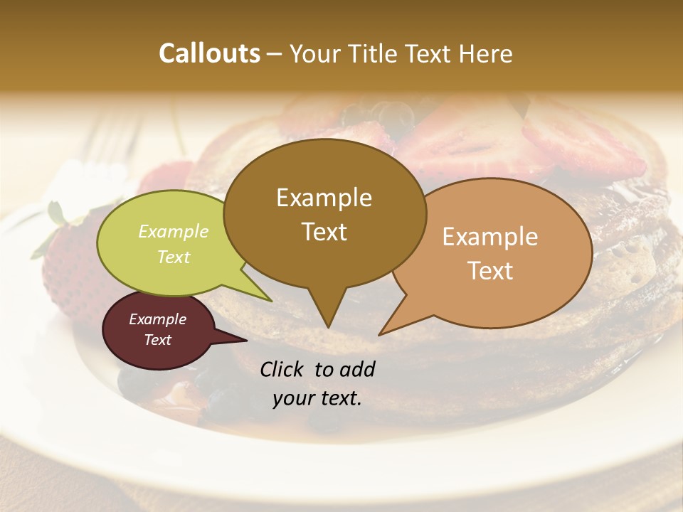 Stack Of Buckwheat Pancakes With Fresh Berries And Maple Syrup PowerPoint Template