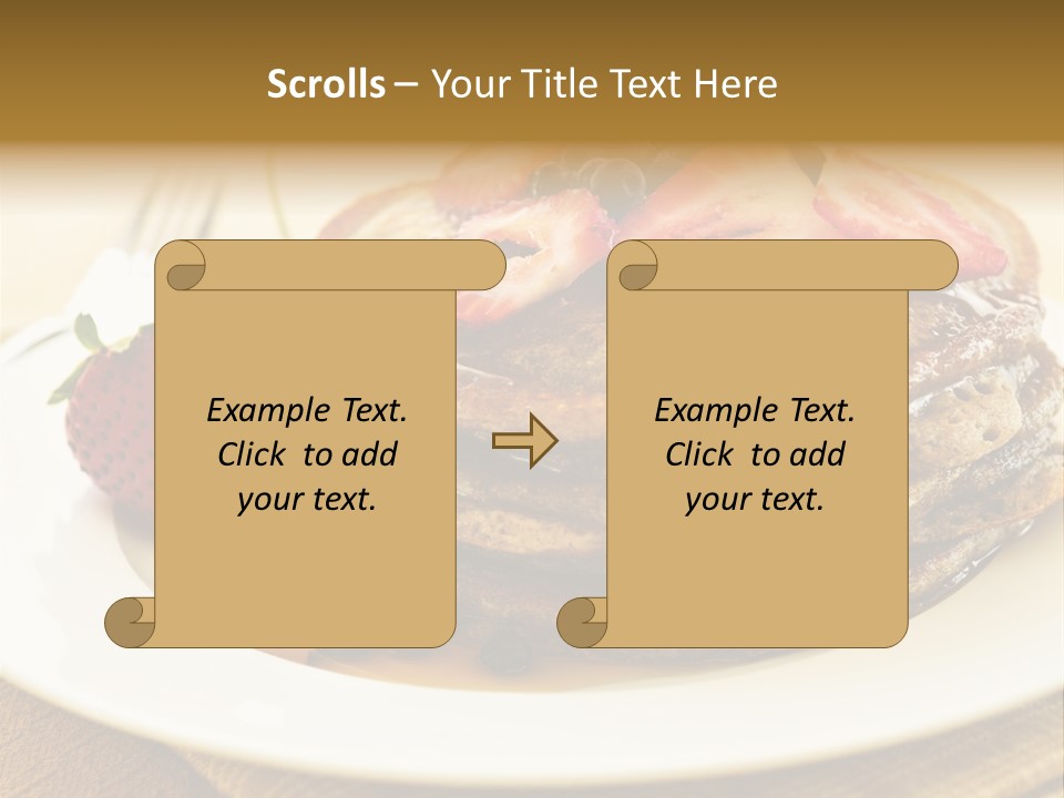 Stack Of Buckwheat Pancakes With Fresh Berries And Maple Syrup PowerPoint Template